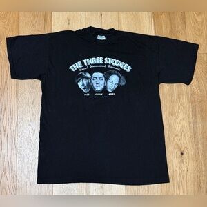 1995 Single Stitch The Three Stooges Moe Curly Larry Black Tee Cronies Tag XL